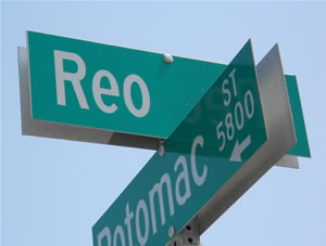 REO street sign